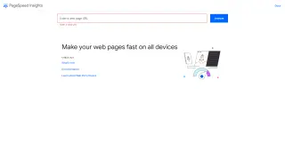 PageSpeed Insight Web Homepage