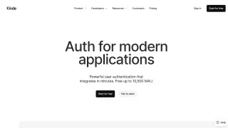 Homepage of Kinde