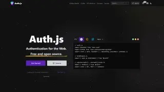 Homepage of AuthJS