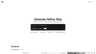 Homepage of v0 by Vercel