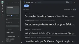 Google Font Homepage